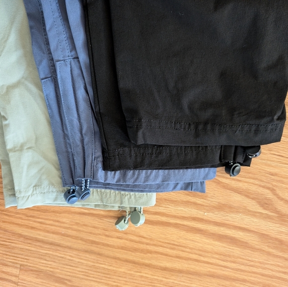 3 Pairs: Avalanche High Waisted Cropped Pants, Blue, Green, Black, Size Small - Picture 2 of 6